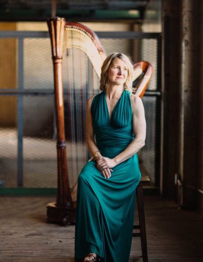 Leigh Brown plays a variety of harp music in Portland Oregon