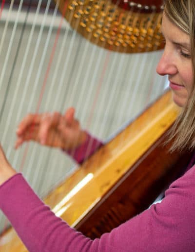 Leigh Brown plays a variety of harp music in Portland Oregon