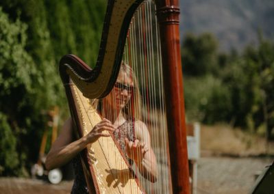 Leigh Brown playing Harp for a wedding ceremony