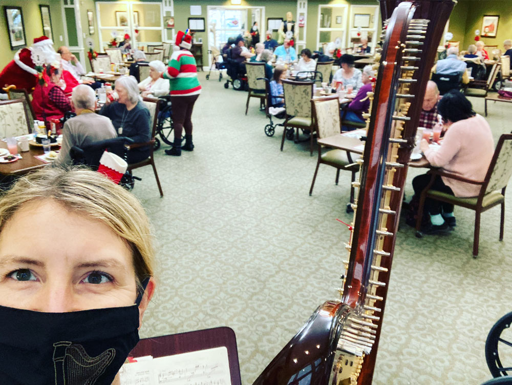 Leigh Brown Portland Harpist at Retirement Home